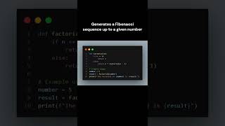 Fibonacci Sequence using #python up to a given number.
