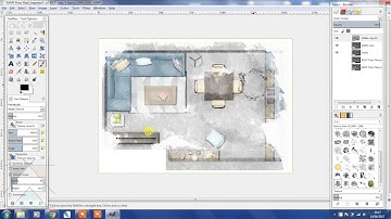 Rendering a SketchUp Floor Plan Using GIMP