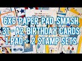 6x6 Paper Pad Smash - Echo Park: Birthday Boy - 31 A2 Cards - No Scraps!