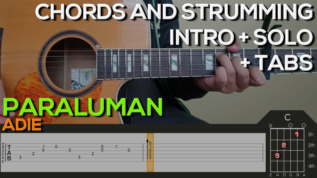 Adie Paraluman Guitar Tutorial [INTRO, SOLO, CHORDS AND STRUMMING
