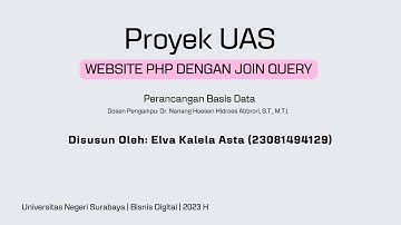 WEBSITE PHP DENGAN JOIN QUERY | DATABASE SQL | PROJECT UAS PERANCANGAN BASIS DATA