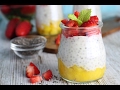 Pudin de chía con yogur sin lactosa, fresas y mango 🍓 | Postres saludables