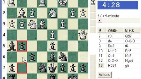 Chess World.net: Blitz #164 vs. dovice (1923) - French defense (C00) (Chessworld.net)