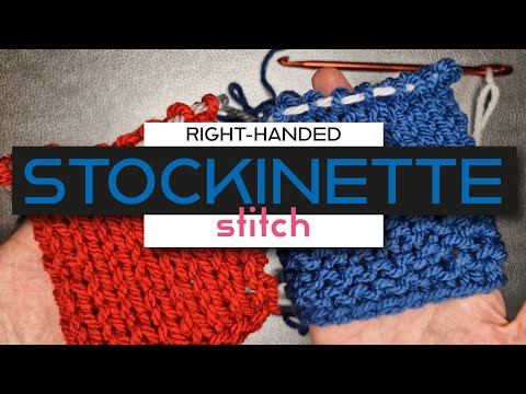 How to KNOOK the STOCKINETTE stitch in the FLAT and ROUND 💡 RIGHT-handed Knooking Tutorial