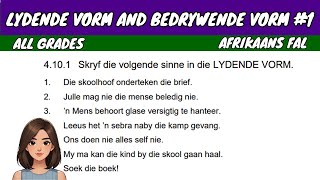 Lydende en Bedrywende  Vorm #1 | Grade 12 Afrikaans