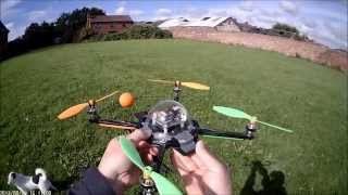 Throwing a quad up in the air with motors stopped.