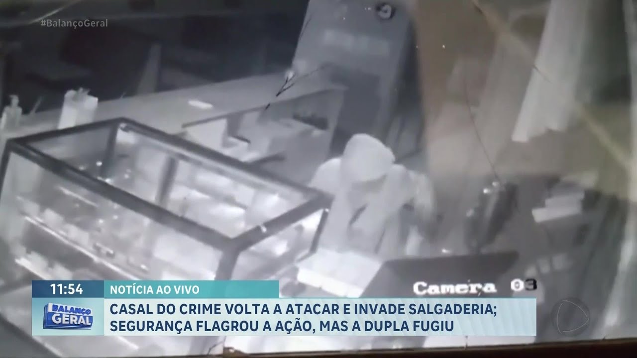 Casal do crime volta a atacar, invade salgaderia e foge após o crime em Franca