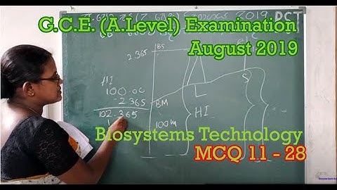 G.C.E (A. Level) Examination, August 2019 | MCQ 11 - 28 | Biosystems Technology | BST Sinhala medium