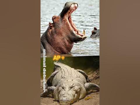 HIPPOPOTAMUS VS SALTWATER CROCODILE #saltwatercrocodile #hippo - YouTube