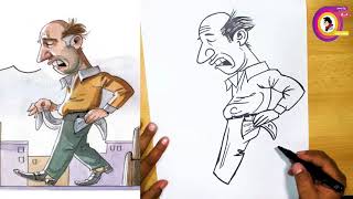4- طريقة رسم الشخصيات الكاريكاتير خطوة خطوة