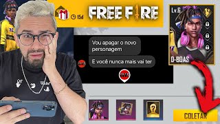 NOVA ATUALIZAÇÃO FREE FIRE FUI O PRIMEIRO A USAR O NOVO PERSONAGEM E