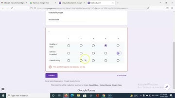 Multiple choice grid question in Google forms
