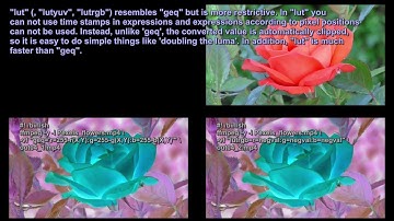 Examples of manupilation of video colors with ffmpeg - lut, lutyuv, lutrgb