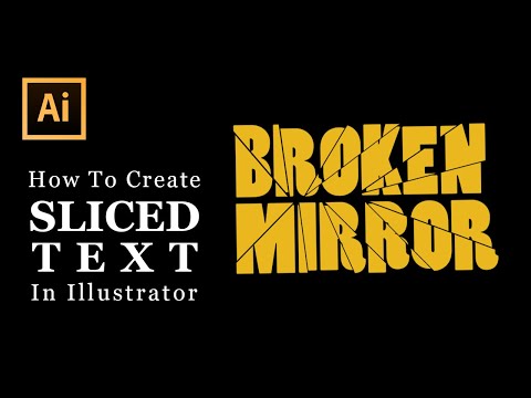 How to create sliced text effect in illustrator | cut text effect | illustrator tutorial