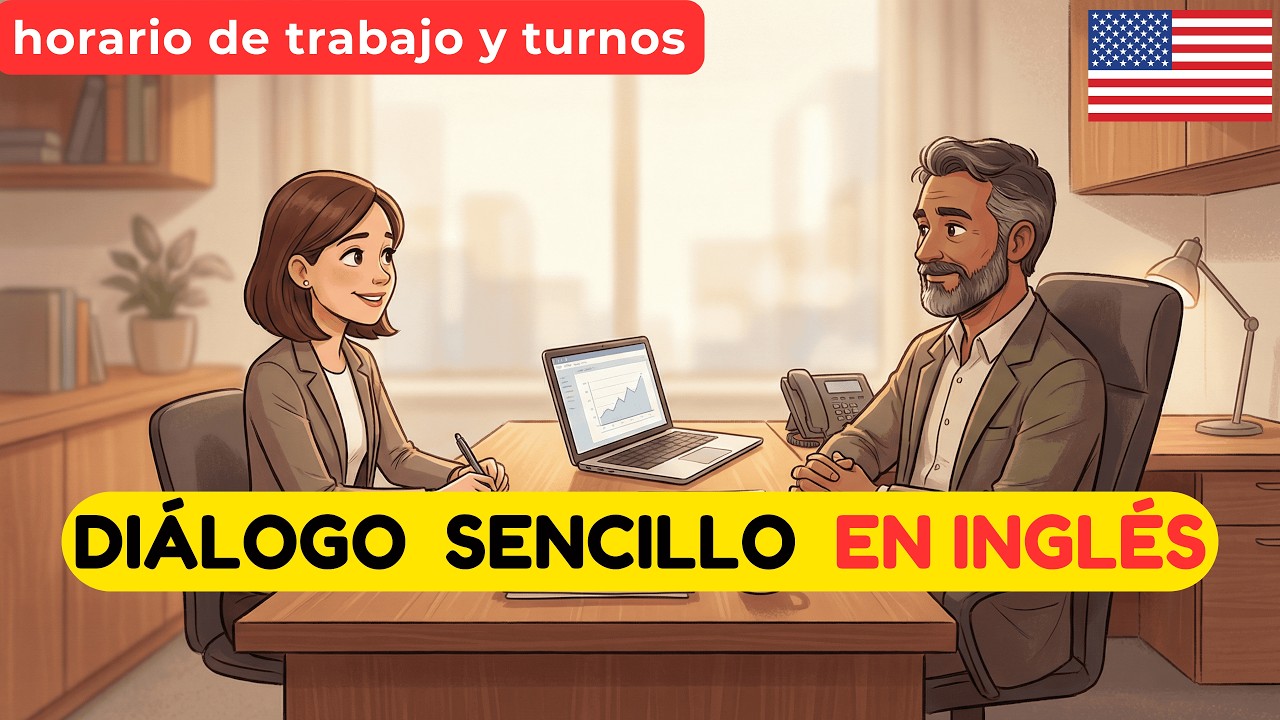 Diálogo fácil para principiantes: horario de trabajo y turnos (Acento Americano) 🇺🇸