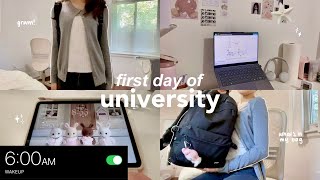 FIRST DAY OF SCHOOL 💌 waking up at 6am, grwm, what's in my backpack, studying and back to uni