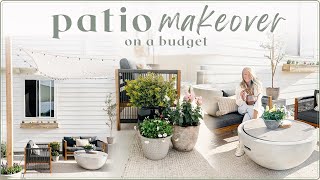 EXTREME PATIO MAKEOVER ✨ patio decorating ideas \/\/ outdoor patio transformation \/\/ DIY + on a budget