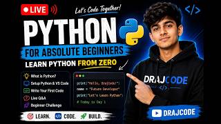 🐍 Python for Absolute Beginners — Live Coding #1 | Learn Python From Zero | DrajCode