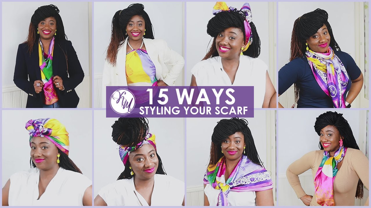 How To Style A Square Silk Scarf | 15 Easy Ways - YouTube