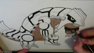 Drawing all the Pokemon: Number 383 Groudon