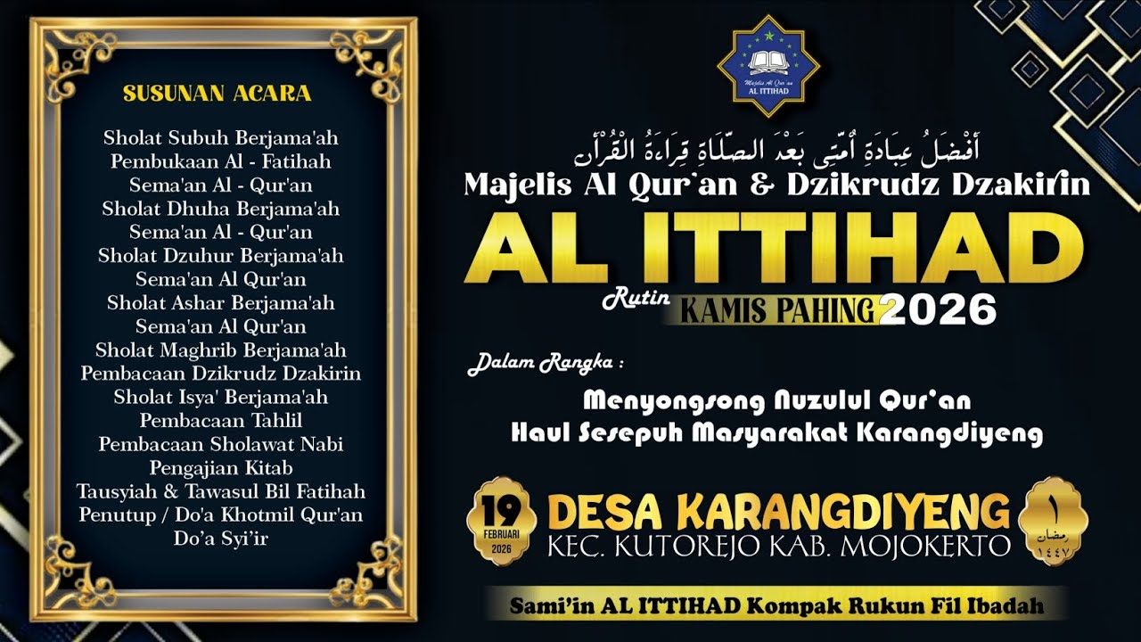📸[DOK]-Majelis Al Qur'an & Dzikrudz Dzakirin AL-ITTIHAD Rutin | KAMIS PAHING | Kutorejo | MOJOKERTO