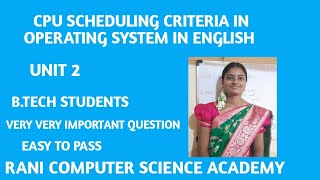 #14. CPU SCHEDULING CRITERIA IN OPERATING SYSTEM IN ENGLISH|| B.TECH STUDENTS