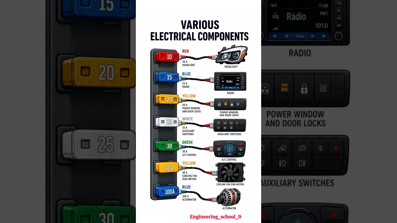🚗⚡ Automotive Fuse & Electrical Components Guide | Car Electrical System Explained