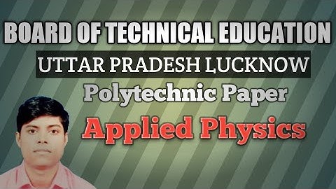 BTEUP Polytechnic APPLIED PHYSICS Paper