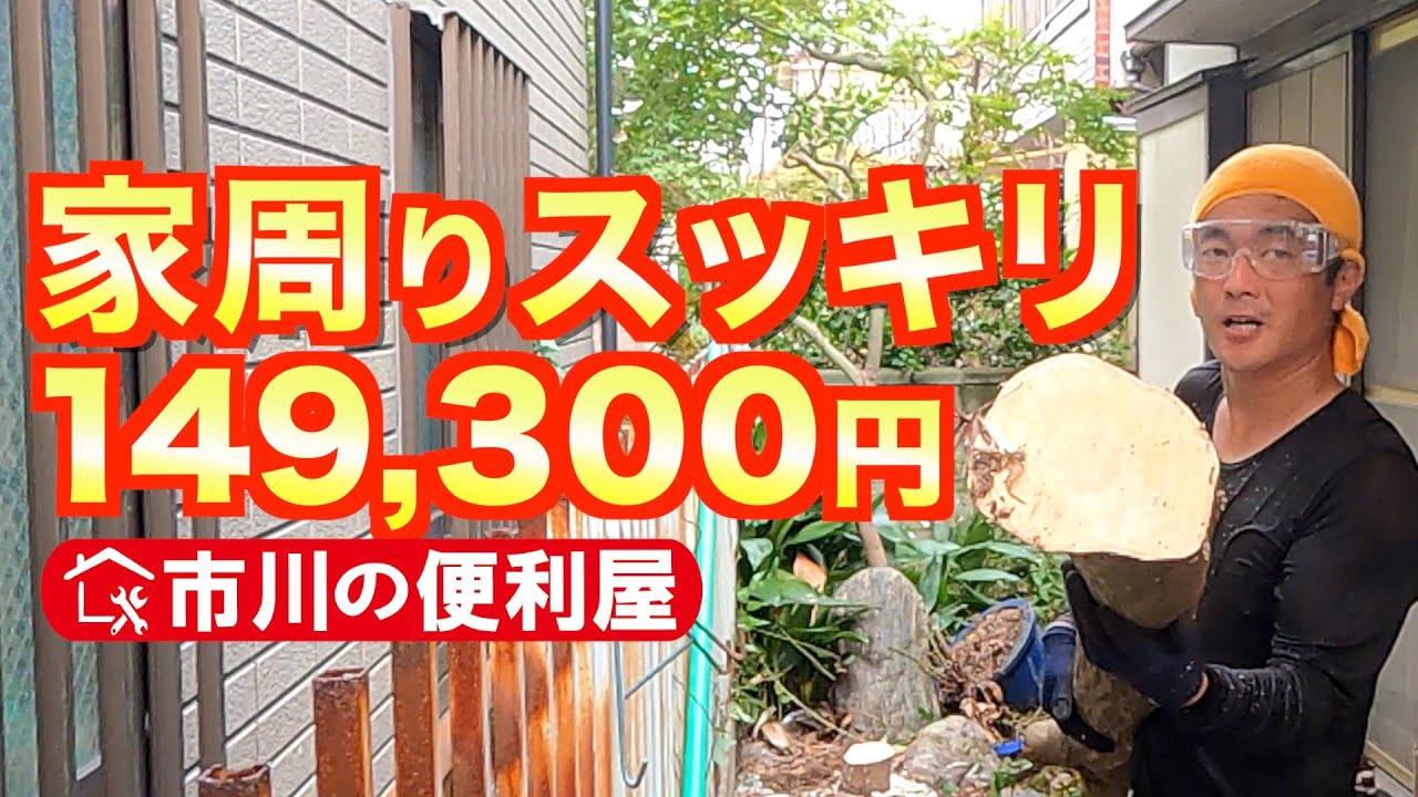 【もみじ伐採,草抜き,40鉢処分】お家周りスッキリ作業7時間ダイジェスト　🧹グラウンドピーラー登場、切れ味最強シルキーノコギリ｜千葉県市川市の便利屋！各作業料一覧、お問い合わせ先は概要欄をご覧下さい！