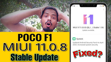 Poco f1 miui 11.0.8.0 stable update relesed | Fixed All type of bugs | MIUI 12 update