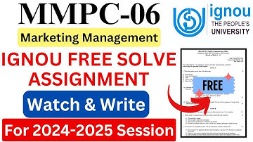 IGNOU MMPC-06 Solve Assignment 2024-2025 Download | IGNOU Free Assignment Download 2025 | #ignou