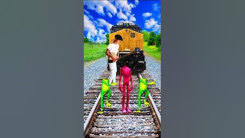 Green, yallow & pink colour😂 aliendancevstraindriver tom vfx #funny#magic#video#short😃