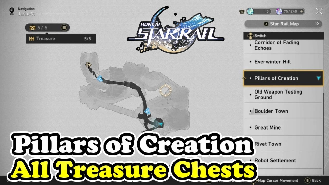 All 5 Treasure Chest Locations in Pillars of Creation, Honkai: Star Rail