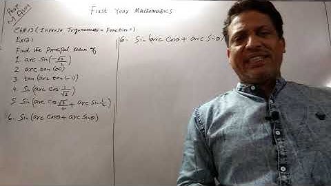 First  Year Mathematics ,Lecture #60  Chapter#13 Ex.13.1(Inverse Trigonometric Functions).