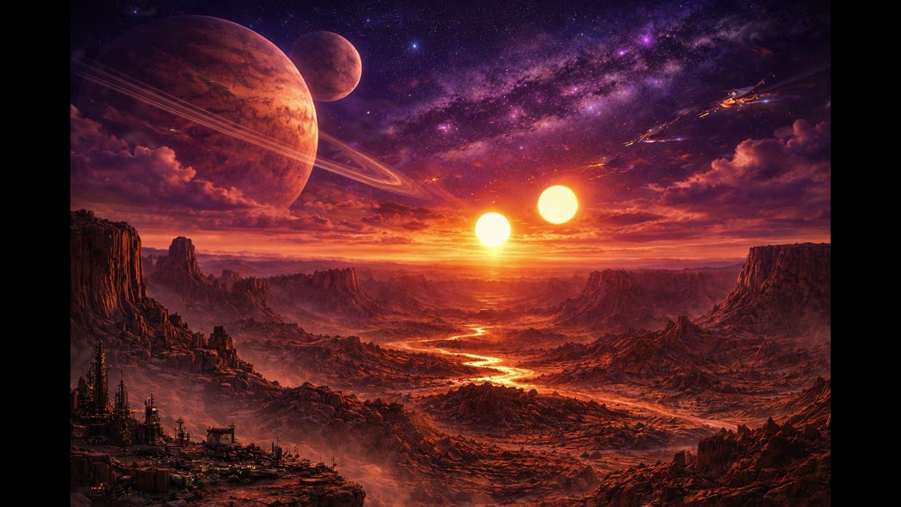 Binary Sunset On The Mesa