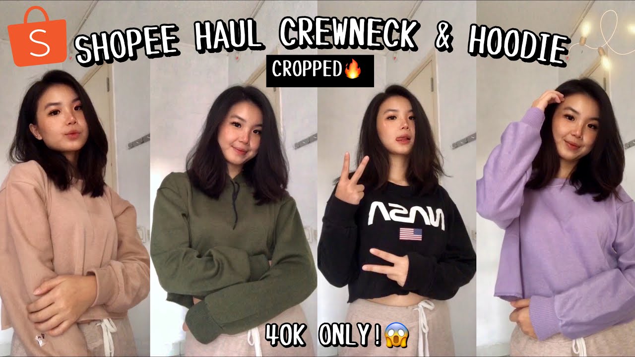 SHOPEE HAUL SWEATER \u0026 HOODIE CROPPED 