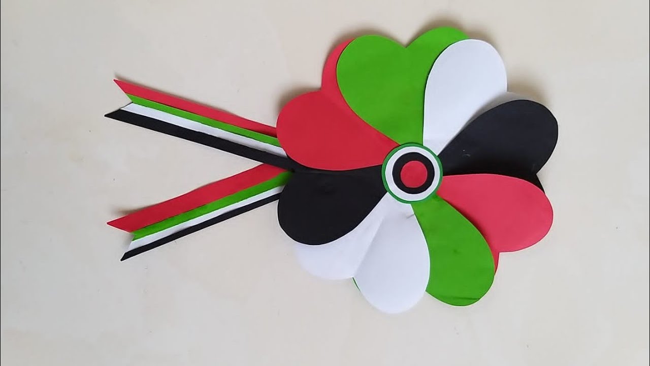 Easy paper flower craft idea / UAE National Day Decoration/
