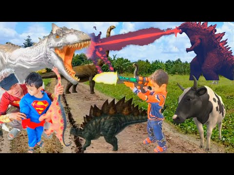 Video Siêu nhân bo giải cứu con bò sữa thoát khỏi khủng long... - youtube