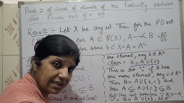 Part2 of Covers of elements of the Partially Ordered Set: Power Set of a set /by Dr Urvashi Arora