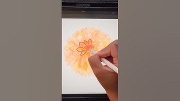 #Procreate #Watercolor #Dahlia #Flower, #digitalwatercolor, #iPadart #shorts #short #ipadpainting