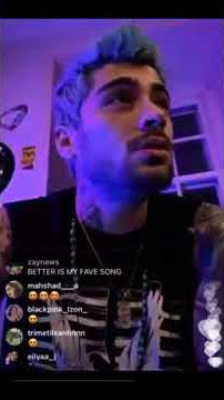 zayn malik sing the better song on his Instagram live