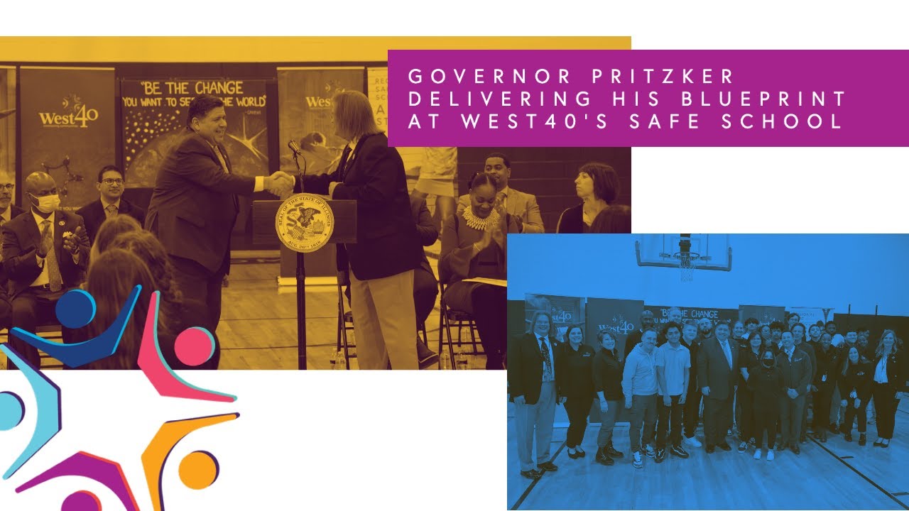 Governor Pritzker delivering his blueprint at West40’s Safe School