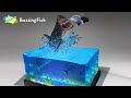 How to make prehistoric shark diorama  resin lamp  resin art 