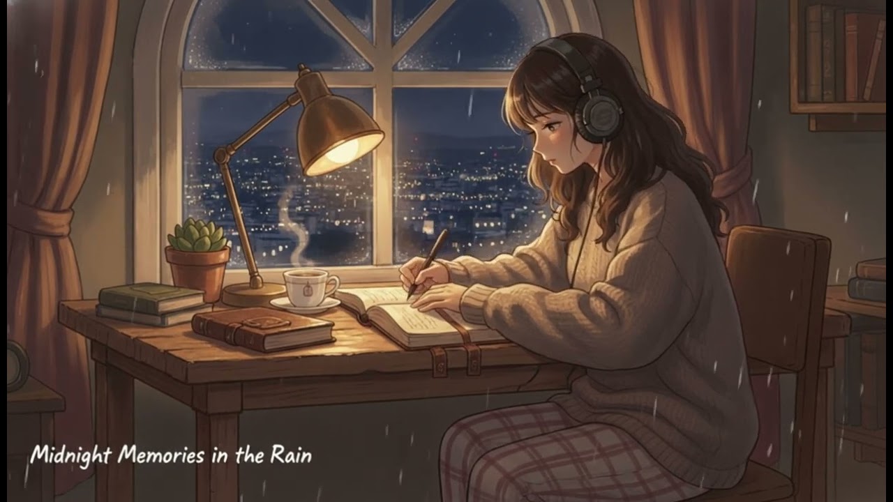 Midnight Memories in the Rain 🌙 Nostalgic Lo-fi Hip Hop Beat