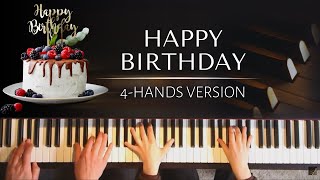 Happy Birthday (easy piano for 4 hands) + piano sheets