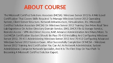 MCSA Windows Server 2012 Certification Training in Kolkata by CloudNet India
