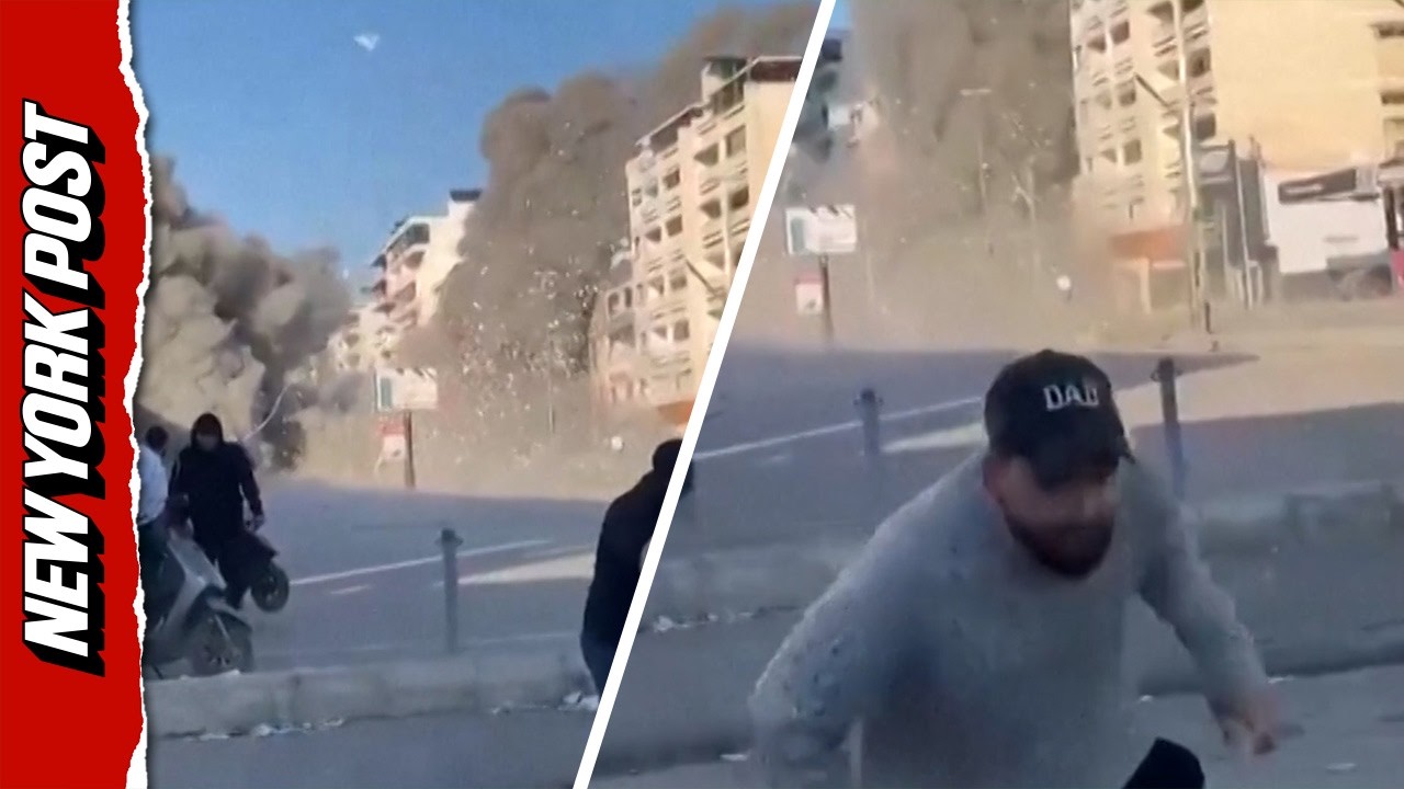 People Flee in Panic After Israeli Strike Hits Building in Lebanon