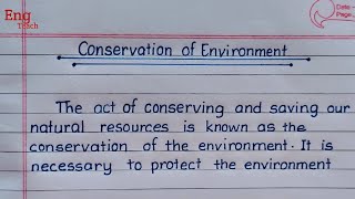 Essay on Conservation of Environment | Environment Conservation Essay | essay | writing | Eng Teach