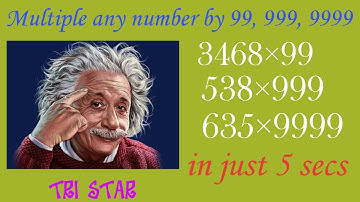 Multiply any number by 99, 999, 9999 in just 5 seconds |Multiplication trick | Shortcut method.