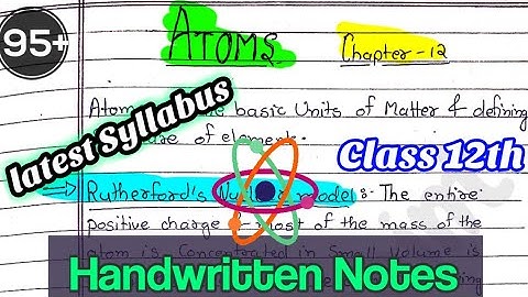 | Atoms | Class 12th | Physics chapter 12 | Handwritten NOTES | @Edustudy_point